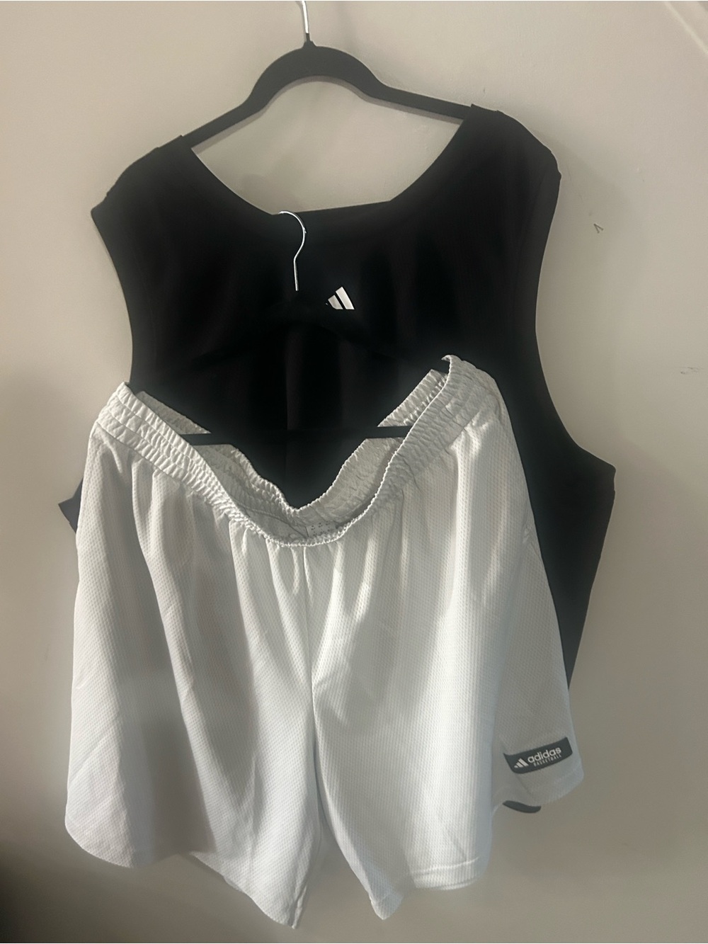 Adidas basketball Set Black Sleeveless Training Tank with White Logo shorts